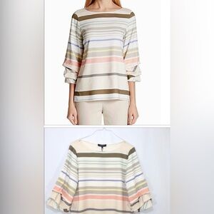 Lafayette 148 New York Multicolor Striped Blouse